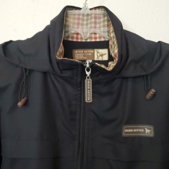 Irish Setter Country Flavor Rain Hoodie Jacket Full Zip Lined Womens Sz M Black - Picture 11 of 16